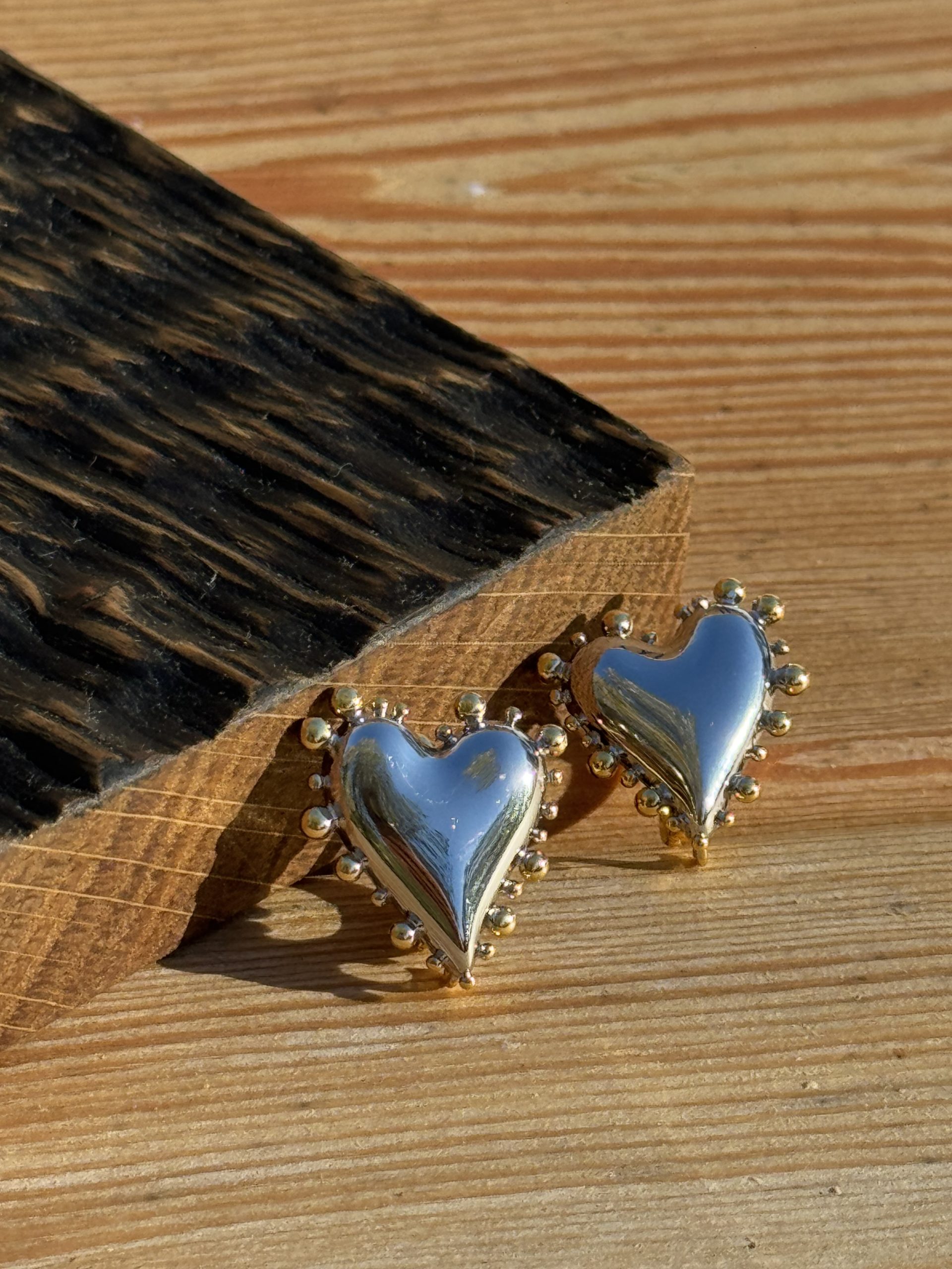 Серьги "Bubble Heart" биколор — изображение 4