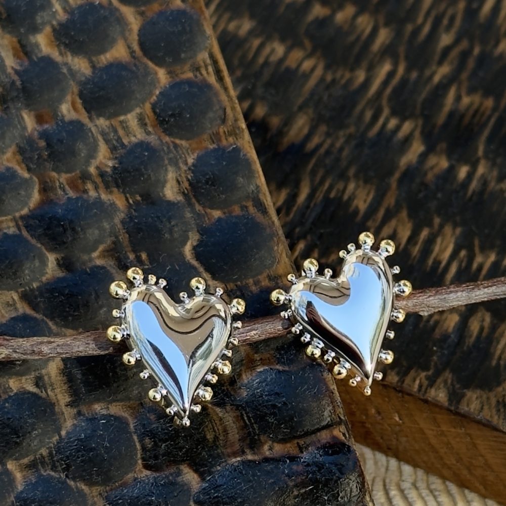 Серьги "Bubble Heart" биколор