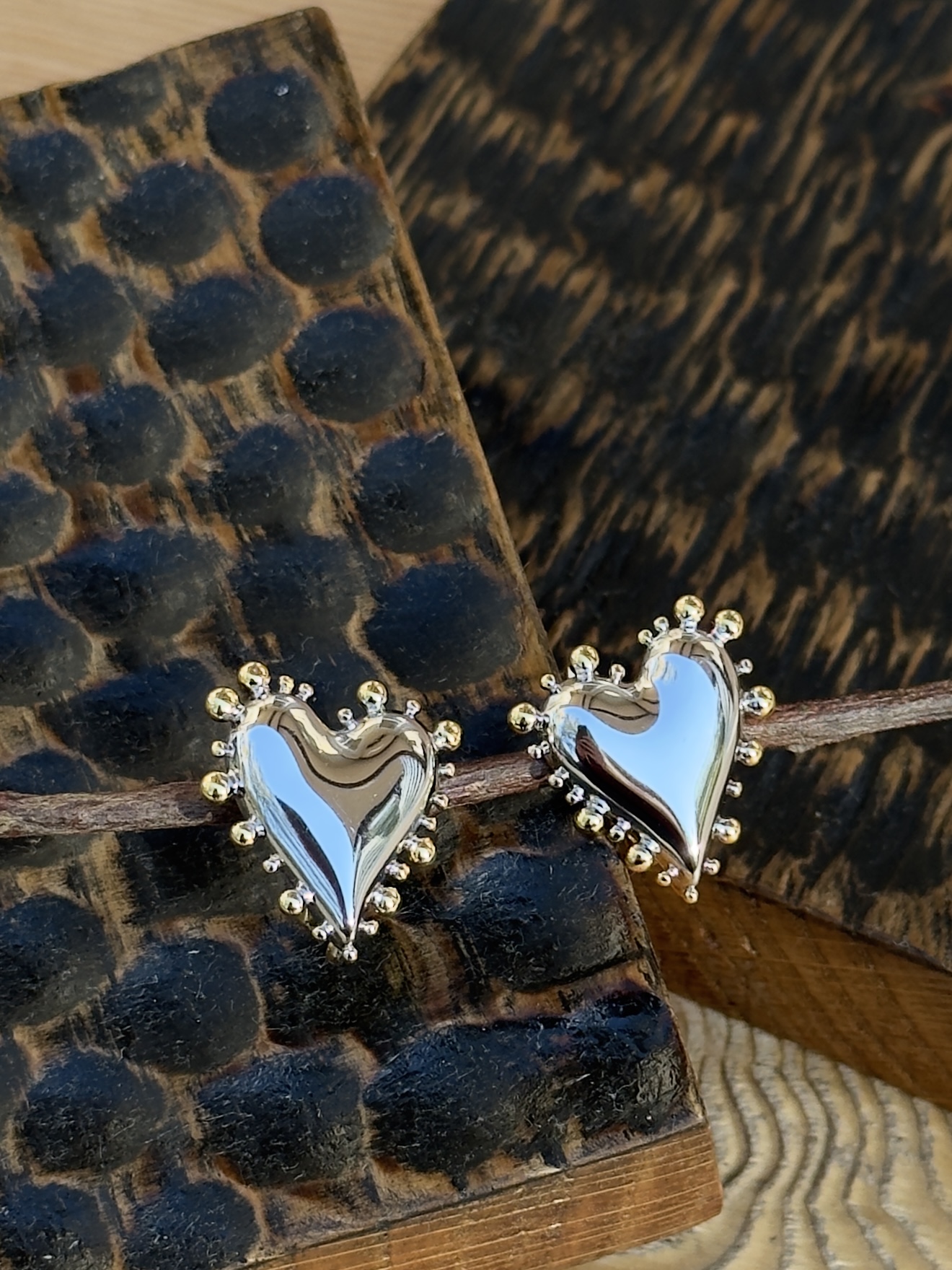 Серьги "Bubble Heart" биколор