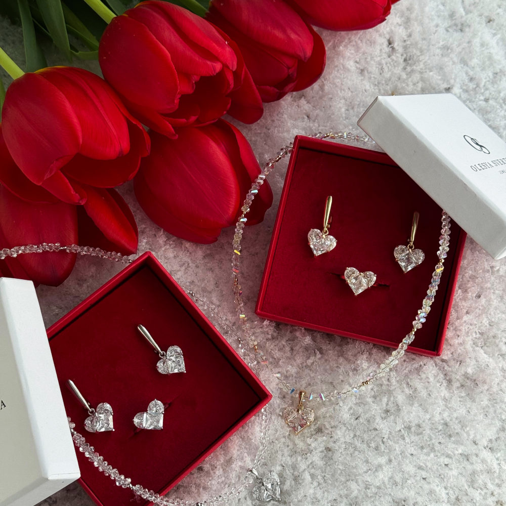 Серьги и Чокер "Heart Shine"