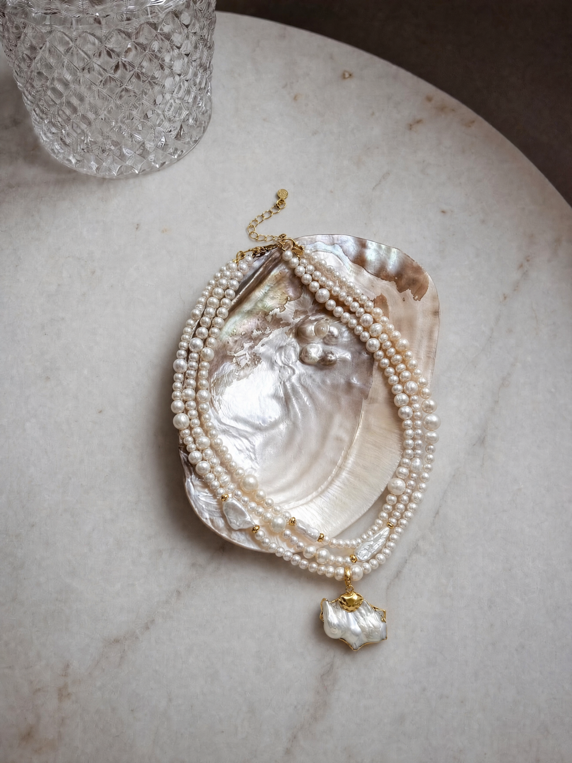 Трёхрядное колье из натурального жемчуга PEARL — изображение 3